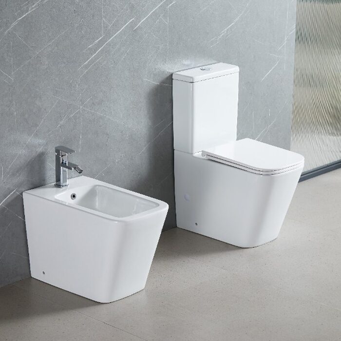 DFL2170211W Flow square Унітаз-компакт 610x365x825мм з кришкою soft-close, Vortex Flush, білий глянець (1 сорт)