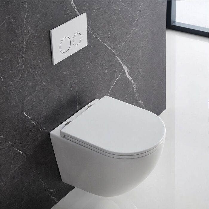 DFL0460111MW Flow Унітаз підвісний 495x365x365mm з кришкою soft-close, Vortex Flush, матовий білий (1 сорт)