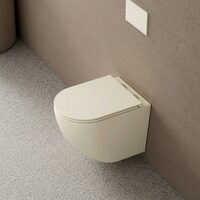 DFL0460111MC Flow Унітаз підвісний 495x365x365mm з кришкою soft-close, Vortex Flush, матовий капучино (1 сорт)