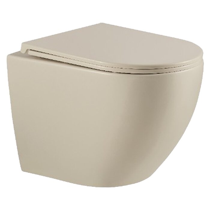 DFL0460111MC Flow Унітаз підвісний 495x365x365mm з кришкою soft-close, Vortex Flush, матовий капучино (1 сорт)