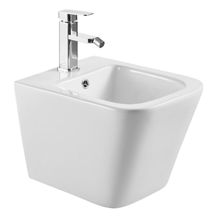 DFL0520400W Flow square Біде 485x345x330мм з отвором під змішувач, білий глянець (1 сорт)