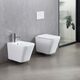 DFL0520400W Flow square Біде 485x345x330мм з отвором під змішувач, білий глянець (1 сорт)