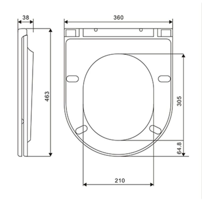DCA0530111W Calma Унітаз підвісний 515x355x365mm з кришкою soft-close, Vortex Flush, білий глянець (1 сорт)