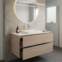 510.069.JH.1 Aniara Тумба для раковини 90,5см, з двома шухлядами, колір дуб (меламін зі структурою дерева) (1 сорт)