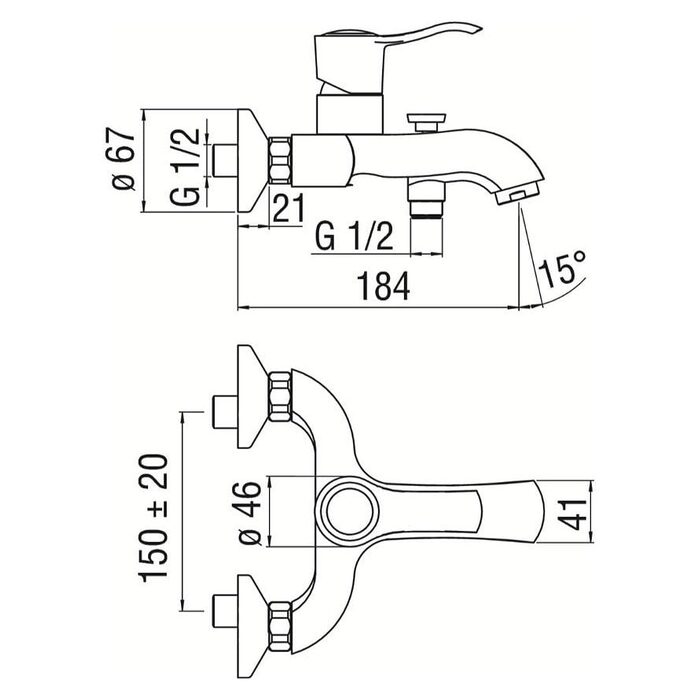 SI98110/1CR Змішувач для ванни з перемикачем без душ.комплекту хром Nobili ІТАЛІЯ