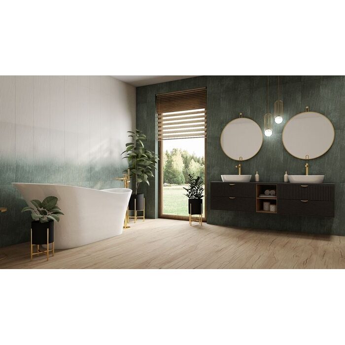Плитка стінова Nightwish Navy Green Tonal RECT STR 250x750x9 Paradyz