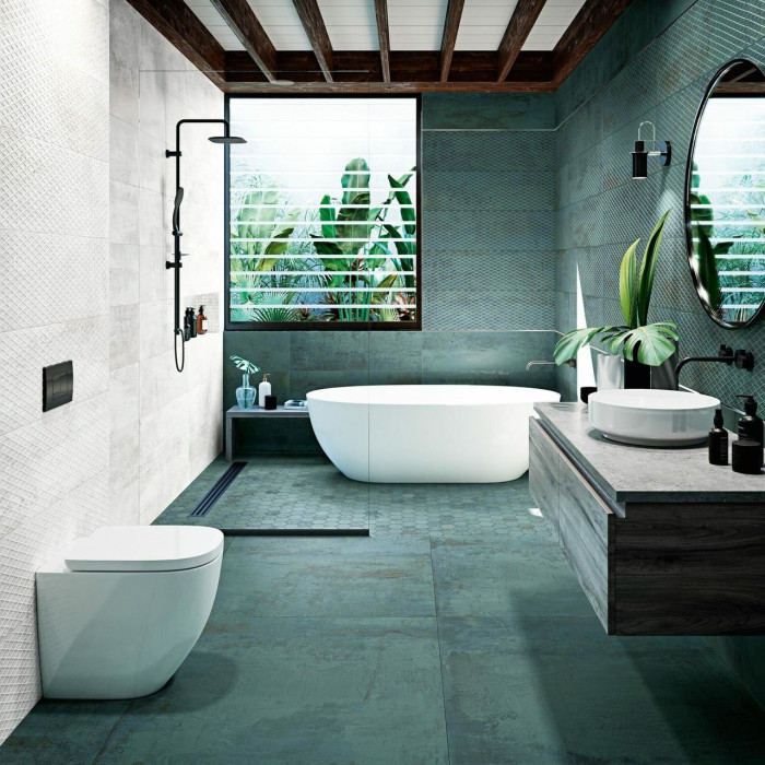 Плитка керамогранітна Metallic Green Natural 595,5x595,5x10 Aparici