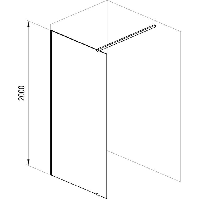 Душова стінка нерухома одноелементна Walk In Wall-120 v.200 Transparent, RAVAK