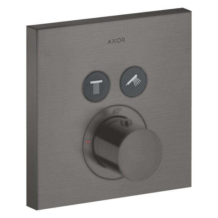 36715340 AXM ShowerSelect Square Зовнішня частина термостата, brushed black chrome (1 сорт)