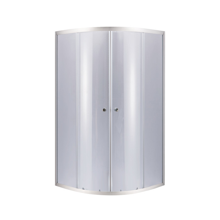 Душова кабіна Latwa SC90x90.SAT.HIGH.GR полукругла, скло тон 4 мм + Душовий піддон KAPIELKA ST90x90x41, з панеллю Lidz