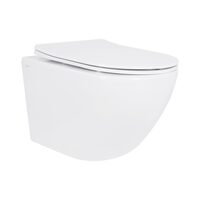 Унітаз підвісний Jay Rimless 485×360×320 мм, White, з сидінням Slim Duroplast/ Soft-close/ Quick Relase QT07335177RW Qtap