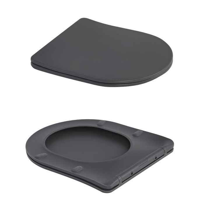 Унітаз підвісний Robin Ultra Quiet 490×365×325 мм, Anthracite, з сидінням Slim Duroplast / Soft-close / Quick Release QT13332381АSAN Qtap