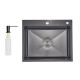 Lidz Handmade H6050HB Мийка для кухні інтегрована Decor Black PVD Honeycomb 2,5/0,5 мм LDH6050BDECPVD48371