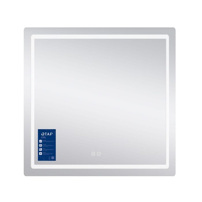 Дзеркало Qtap Mideya (MI2) 700х800 з LED-підсвічуванням Touch, з антизапотіванням, димером, рег. яскравості QT2078DCF7080