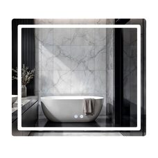 Дзеркало Qtap Mideya (MI2)  800х700 з LED-підсвічуванням Touch, з антизапотіванням, з димером, рег. яскравості QT2078NCF807048476
