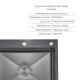 Комплект Lidz Handmade H6050HB Мийка для кухні інтегрована Decor Black PVD Honeycomb у комплекті з дозатором + LIDZK01B Корзина для кухонної мийки