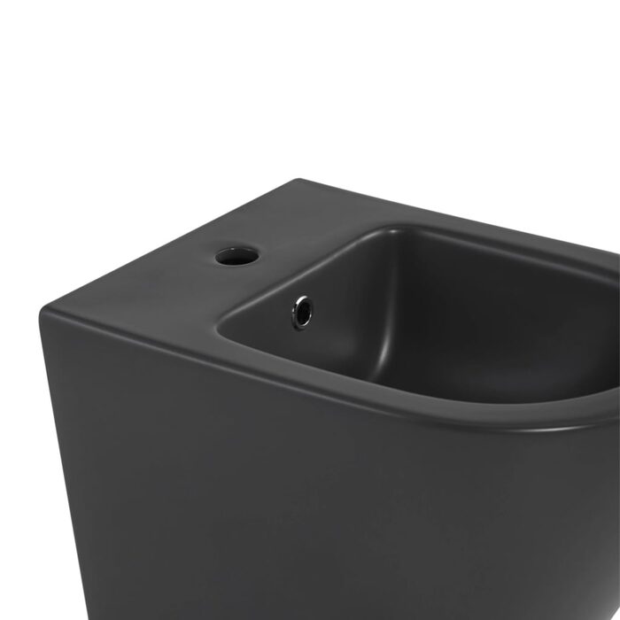 Комплект Qtap Robin Anthracite 3 в 1: підвісний унітаз Ultra Quiet + біде підвісне + раковина накладна QTROBAN49157