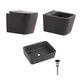 Комплект Qtap Tern Anthracite 3 в 1: підвісний унітаз Ultra Quiet + біде підвісне + раковина накладна QTROBAN49157