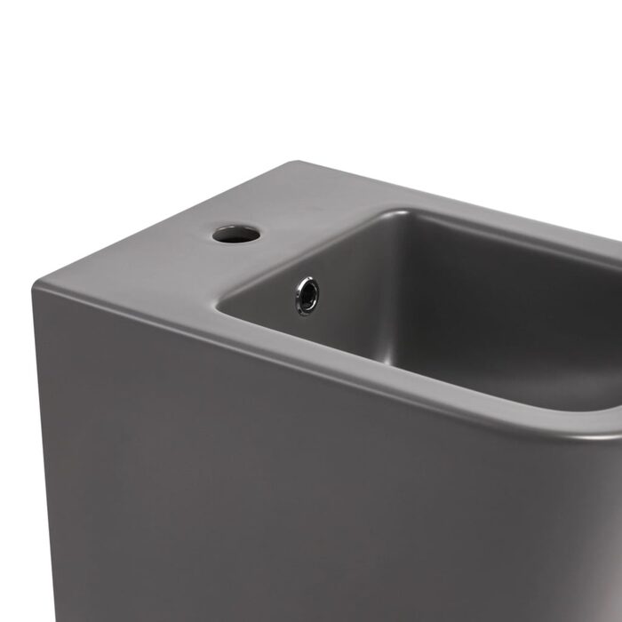 Комплект Qtap Tern Anthracite 3 в 1: підвісний унітаз Ultra Quiet + біде підвісне + раковина накладна QTROBAN49157
