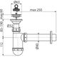 Сифон для умивальника DN40 з решіткою з нержавіючої сталі DN63 + гнучке з'єднання 50/40×40