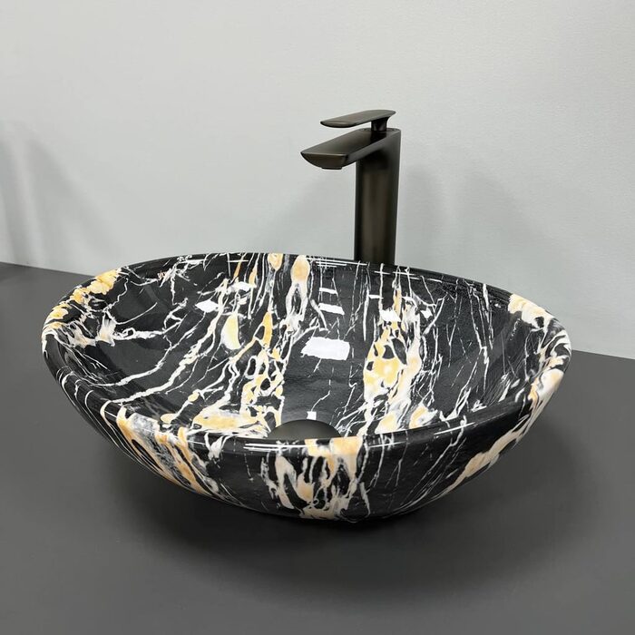 Умивальник (раковина) VBI PARMA BLACK OPAL GLOSSY накладний