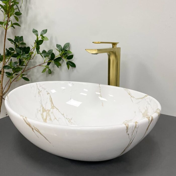 Умивальник (раковина) VBI PARMA STAINS GLOSSY накладний