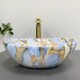 Умивальник (раковина) VBI PARMA MARBLE BLUE GLOSSY накладний