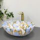 Умивальник (раковина) VBI PARMA MARBLE BLUE GLOSSY накладний