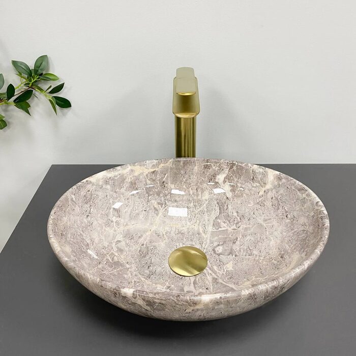 Умивальник (раковина) VBI PARMA GREY STONE GLOSSY накладний