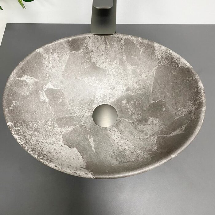 Умивальник (раковина) VBI PARMA DARK GREY STONE MATT накладний