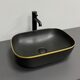 Умивальник (раковина) VBI RAVENNA BLACK MATT GOLD EDGE накладний