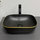 Умивальник (раковина) VBI RAVENNA BLACK MATT GOLD EDGE накладний