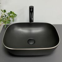 Умивальник (раковина) VBI RAVENNA BLACK MATT SILVER EDGE накладний