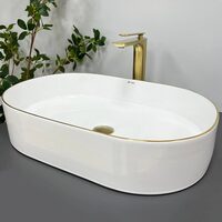 Умивальник (раковина) VBI VERONA 60 WHITE GOLD EDGE накладний