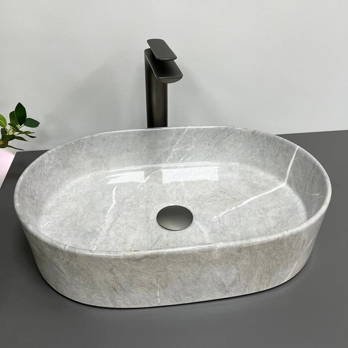 Умивальник (раковина) VBI VERONA 50 GREY STONE GLOSSY накладний