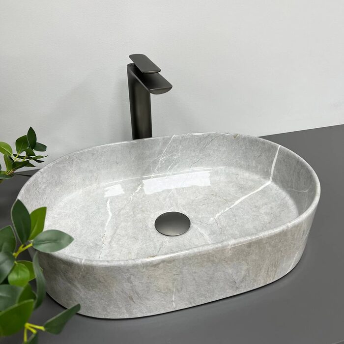 Умивальник (раковина) VBI VERONA 50 GREY STONE GLOSSY накладний