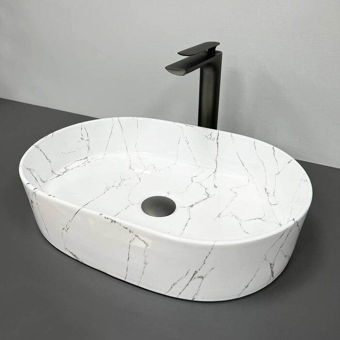 Умивальник (раковина) VBI VERONA 50 MARMO GLOSSY накладний