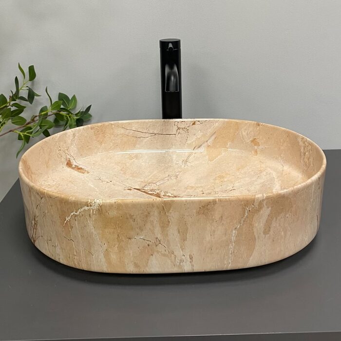 Умивальник (раковина) VBI VERONA 50 TRAVERTINE GLOSSY накладний