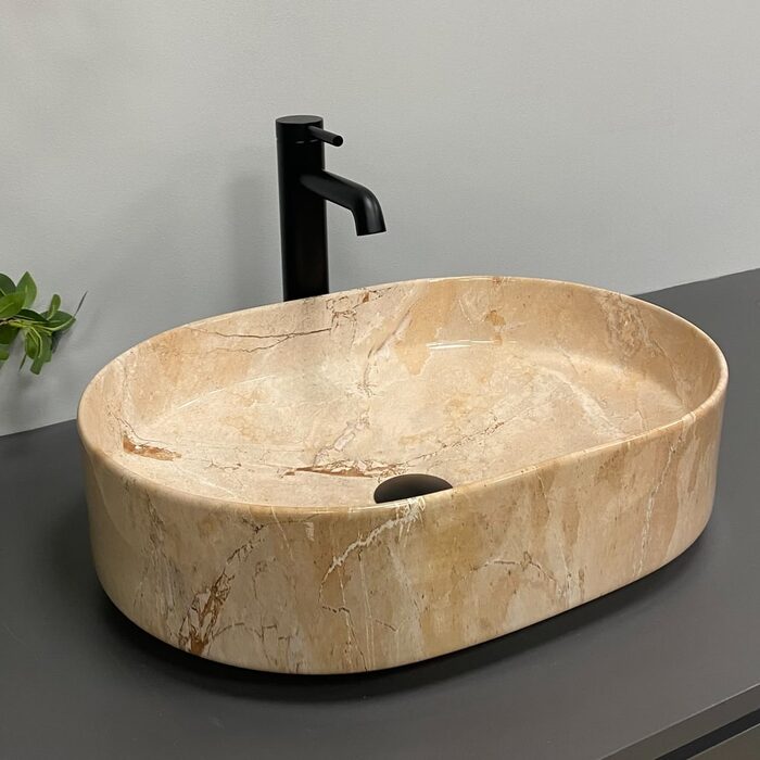 Умивальник (раковина) VBI VERONA 50 TRAVERTINE GLOSSY накладний