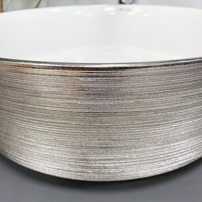 Умивальник (раковина) VBI PRATO BRUSH SILVER WHITE накладний