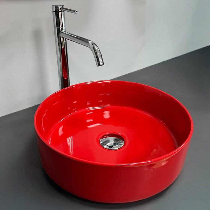 Умивальник (раковина) VBI PRATO RED GLOSSY накладний