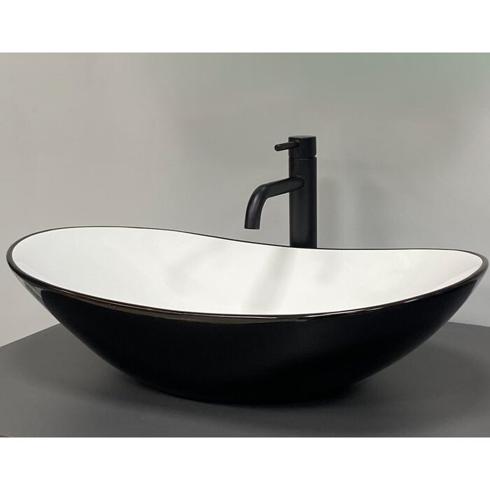 Умивальник (раковина) VBI TURIN BLACK WHITE накладний