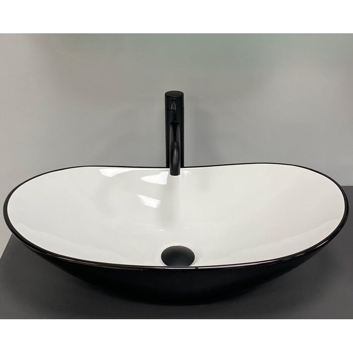 Умивальник (раковина) VBI TURIN BLACK WHITE накладний