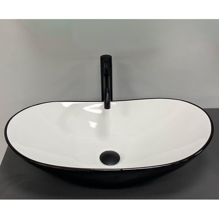 Умивальник (раковина) VBI TURIN BLACK WHITE накладний