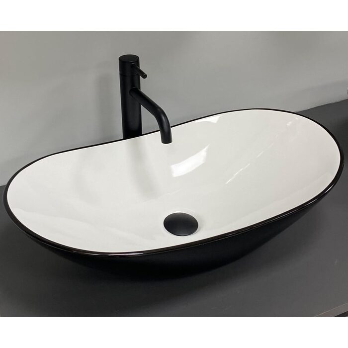 Умивальник (раковина) VBI TURIN BLACK WHITE накладний