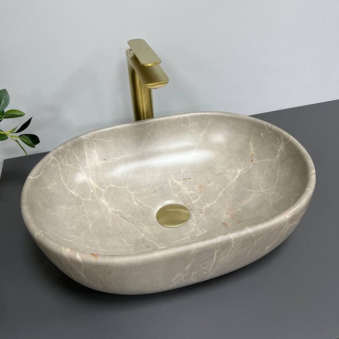 Умивальник (раковина) VBI MODENA S BEIGE STONE MATT накладний
