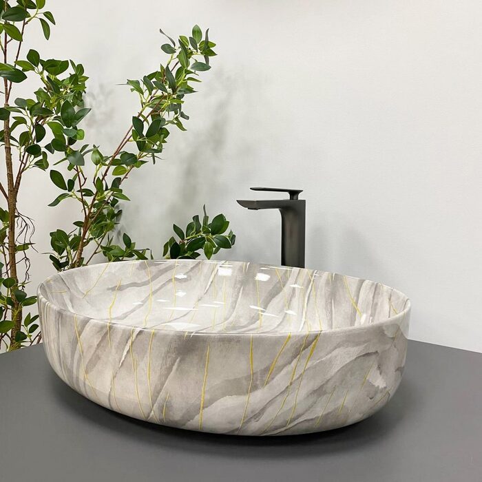 Умивальник (раковина) VBI UDINE STONE GLOSSY накладний