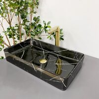 Умивальник (раковина) VBI TRIEST BLACK MARMO GLOSSY накладний