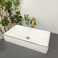 Умивальник (раковина) VBI TRIEST WHITE BLACK EDGE накладний
