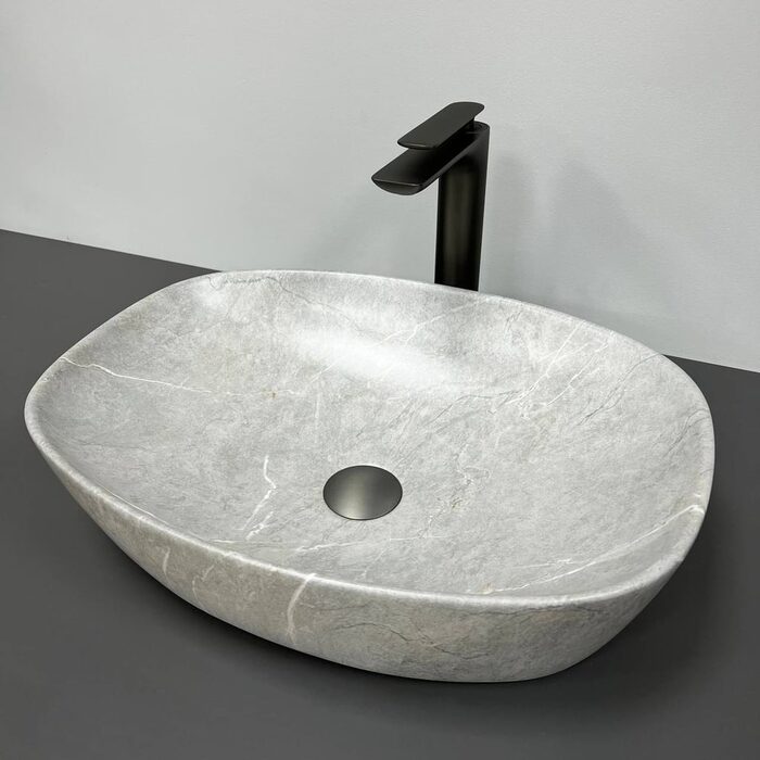 Умивальник (раковина) VBI OLBIA GREY STONE MATT накладний